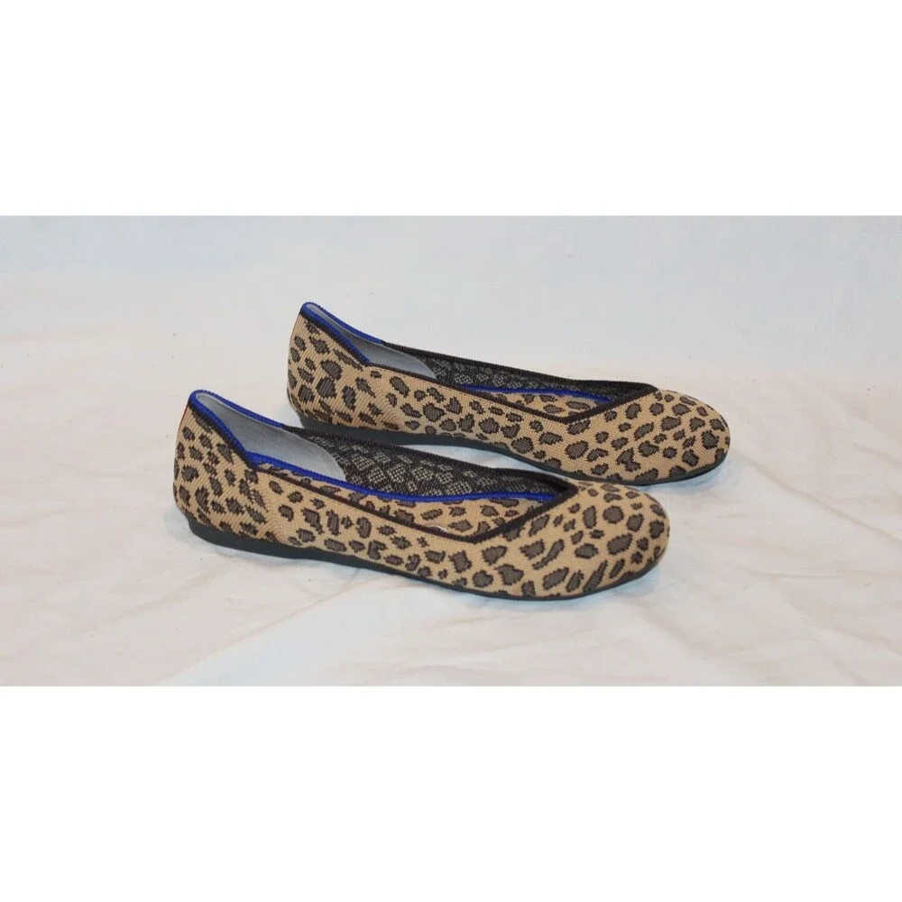 Rothy's The Loafer Flats Women's Size 6 Spotted Black Brown Slip On NEW